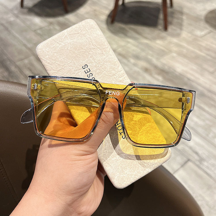 Wholesale High-end Retro Large Frame Integrated Lens UV Resistant Sunglasses